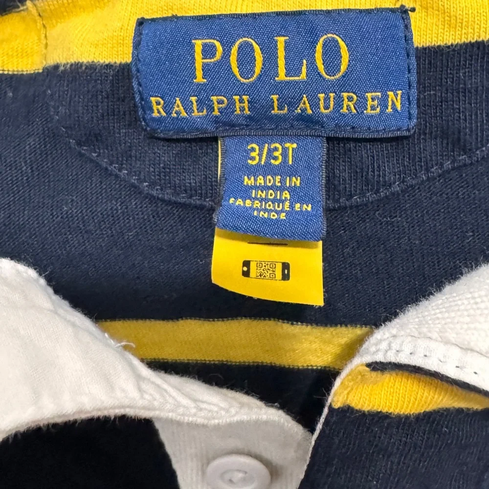 Polo by Ralph Lauren Kids Striped Navy and Yellow Shirt